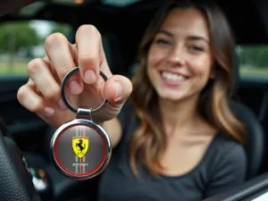 Ferrari Porte-clés Moto Métal Résistant Course